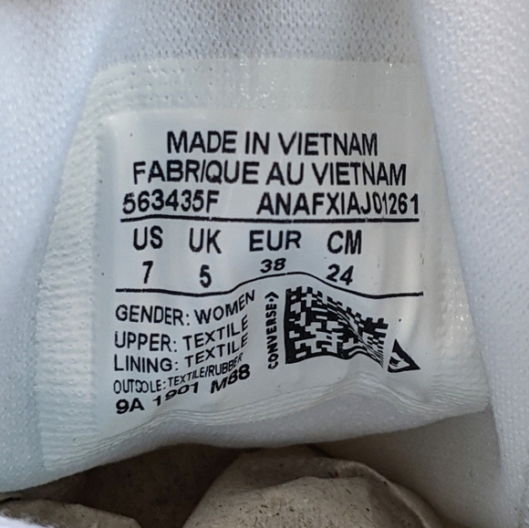 Converse Costa OX White/White Women's NIB - Picture 6 of 7